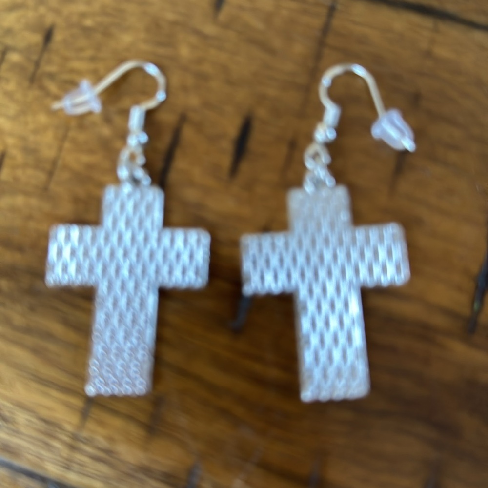 Autism Awareness Cross Puzzle Earrings - Picture 10 of 16